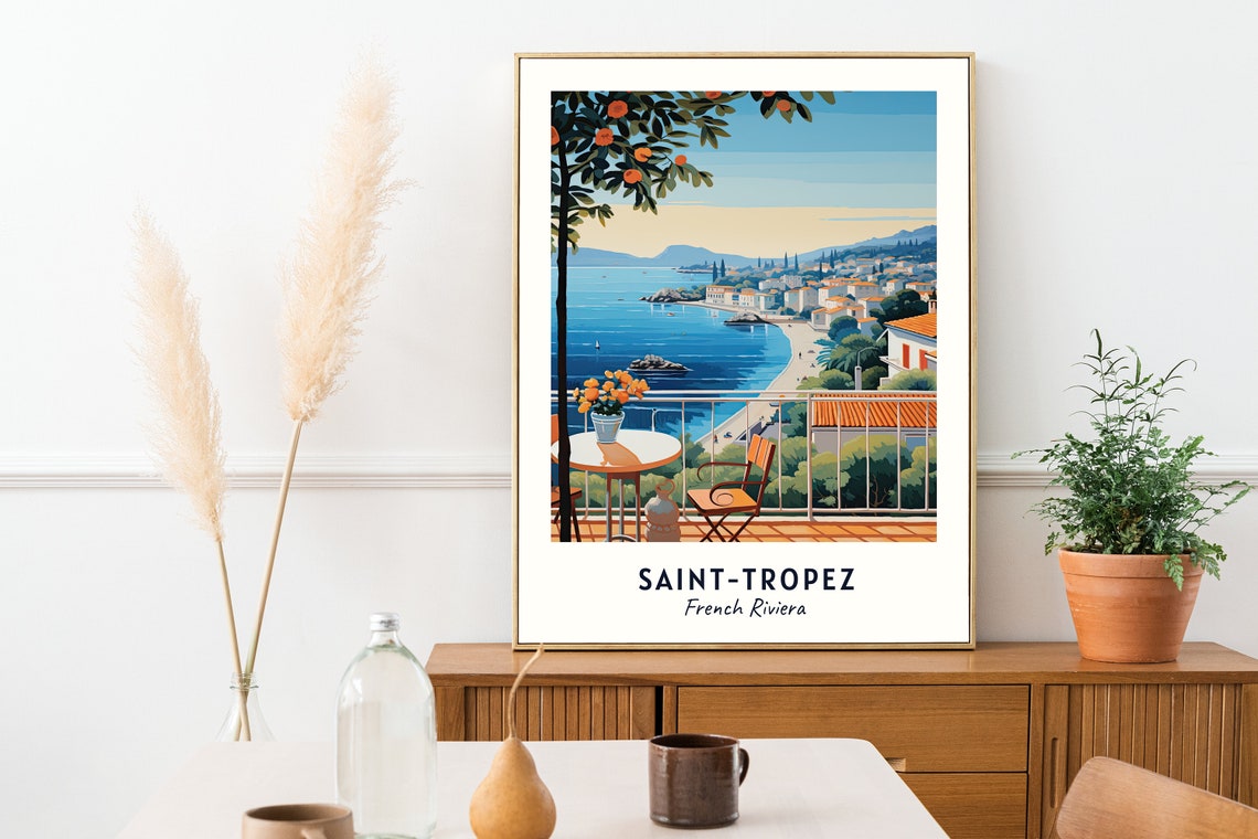 Saint Tropez French Riviera Travel Print Wall Art Saint Tropez French Riviera City Print Saint Tropez French Riviera Travel Gift - Image 2