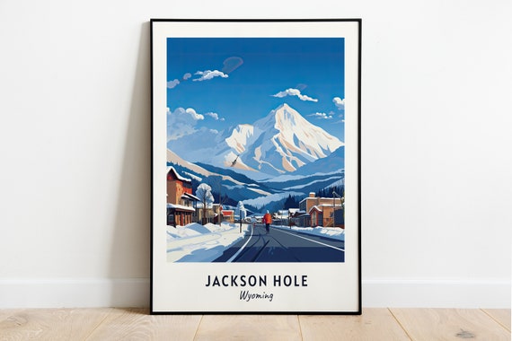 Jackson Hole Travel Print Jackson Hole Ski Poster Wyoming Ski Poster Jackson Hole Ski Resort Print