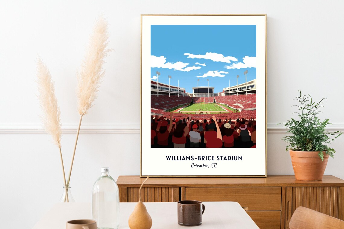 Williams Brice Stadium College Football Art Print - Image 2