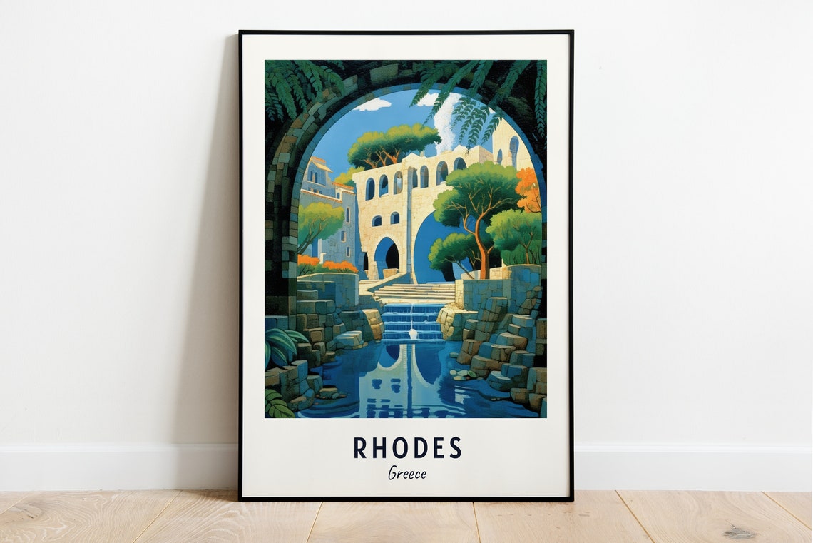 Palace Of The Grand Master Of The Knights Of Rhodes Travel Print Wall Art Rhodes Greece City Print Travel Gift