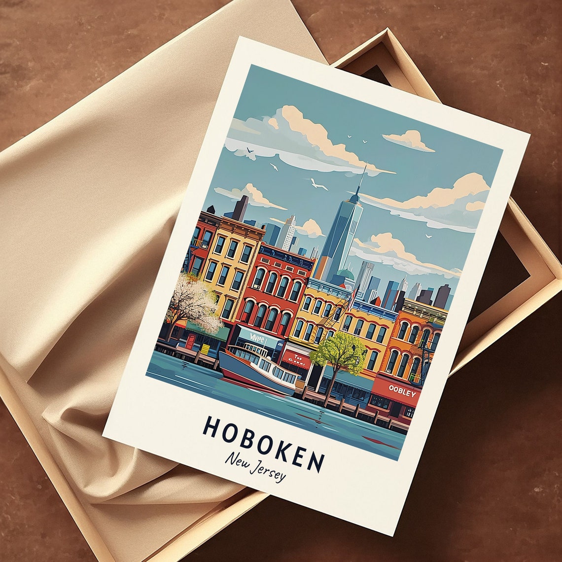 Hoboken Travel Print Wall Art Hoboken New Jersey City Print Hoboken Travel Gift Hoboken City Poster Travel Gift - Image 3