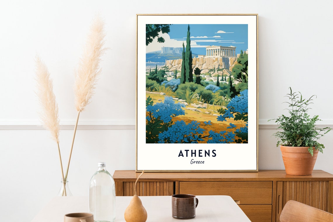 Athens Greece Travel Poster, City Gift - Image 2