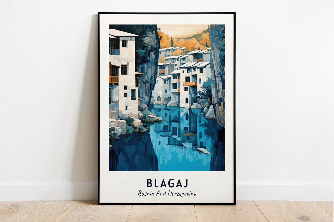 Blagaj Tekija Travel Print Wall Art Blagaj Bosnia And Herzegovina City Print Blagaj Tekija Travel Gift Blagaj Tekija Poster Wall Art