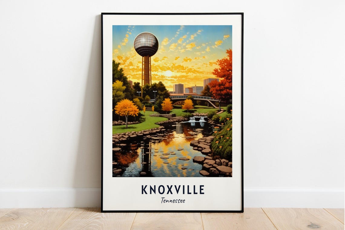 Knoxville Travel Print Wall Art Knoxville Tennessee City Print Knoxville Travel Gift Knoxville City Poster Wall Art