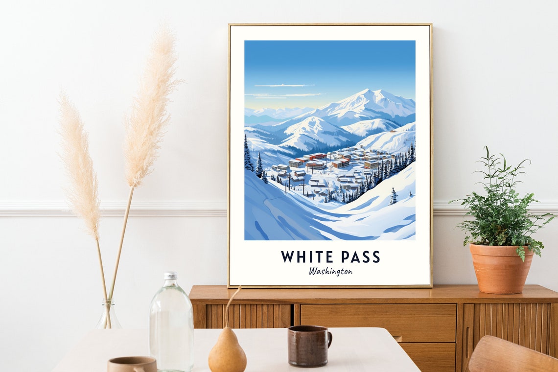 White Pass Washington Open Bowls and Valley Village Winter Poster - Image 2