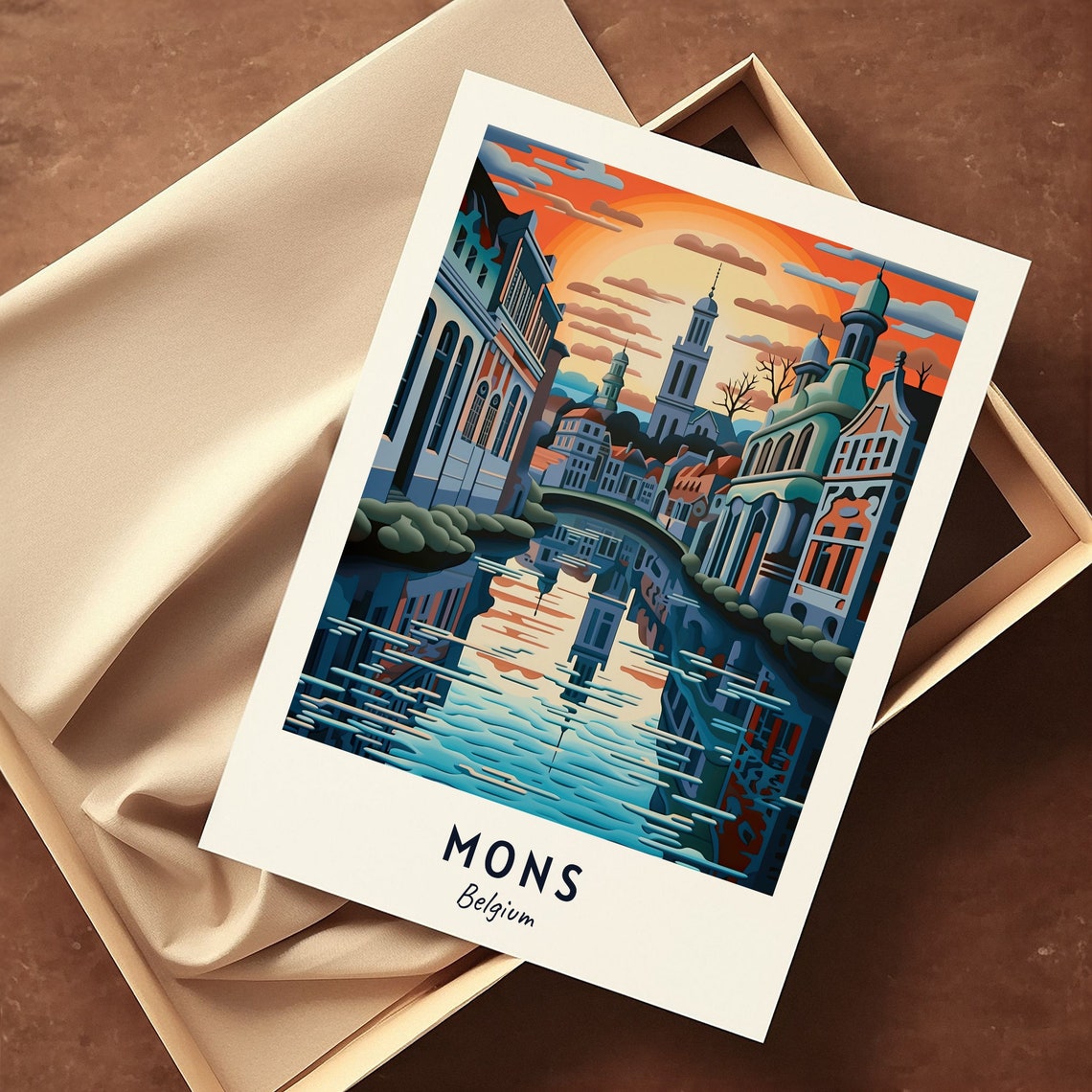 Mons Belfry Travel Print Wall Art Mons Belgium City Print Mons Belfry Travel Gift Mons Belfry Poster Travel Gift - Image 3