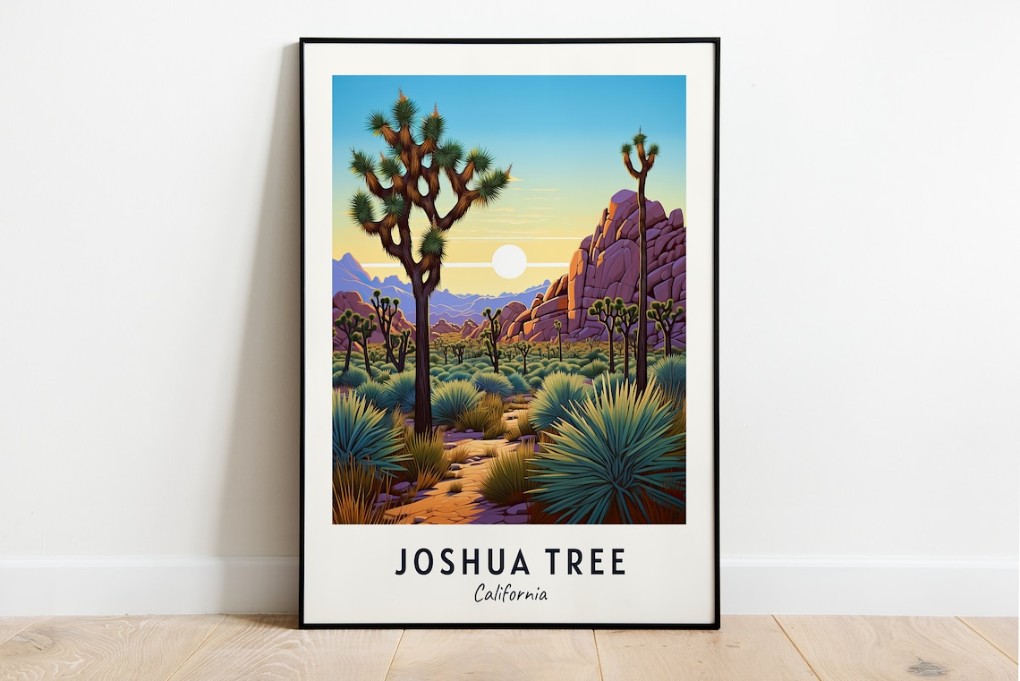 Joshua Tree California Travel Poster, Park Gift Print