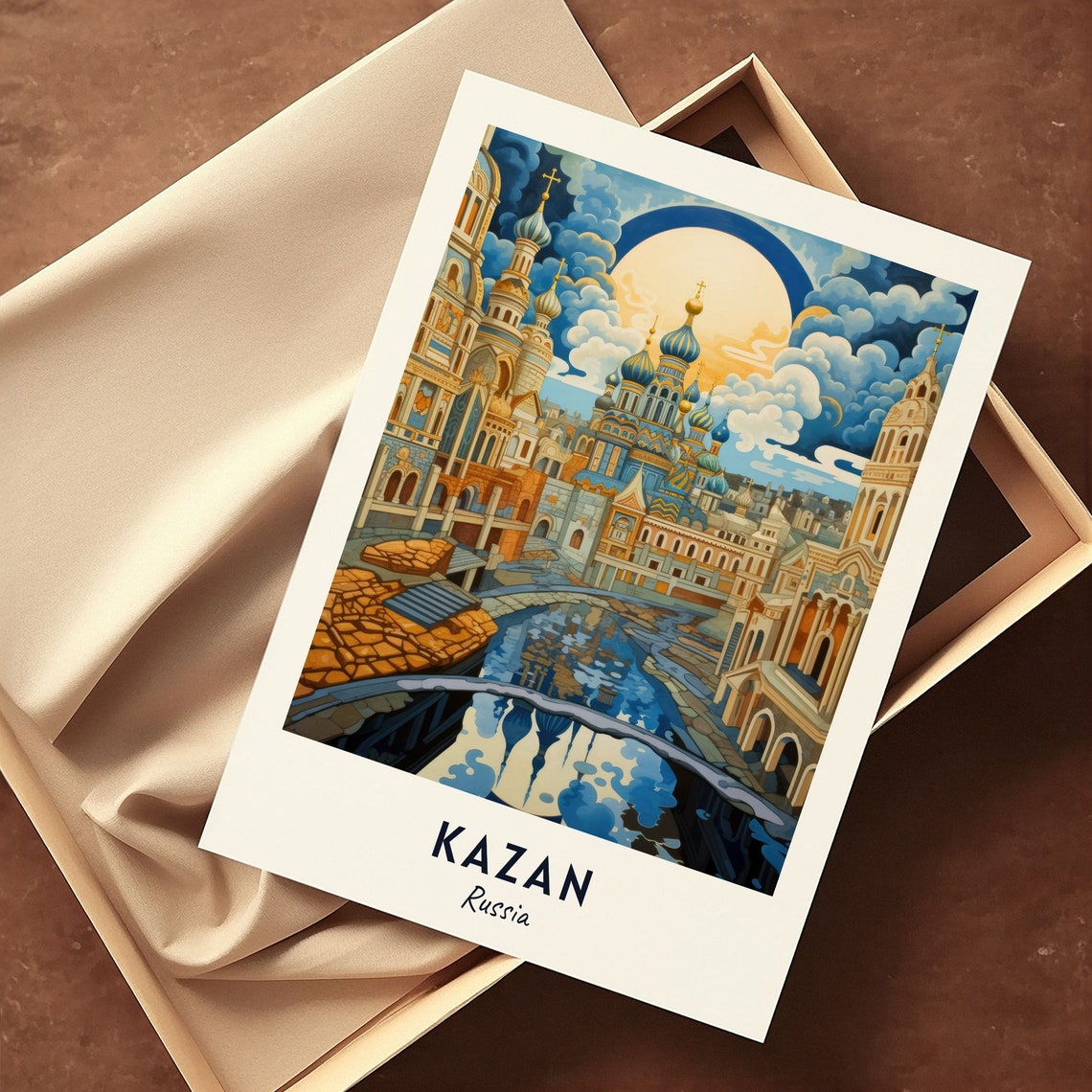 Kazan Kremlin Colorful Onion Dome Cathedrals Russia Travel Poster - Image 3