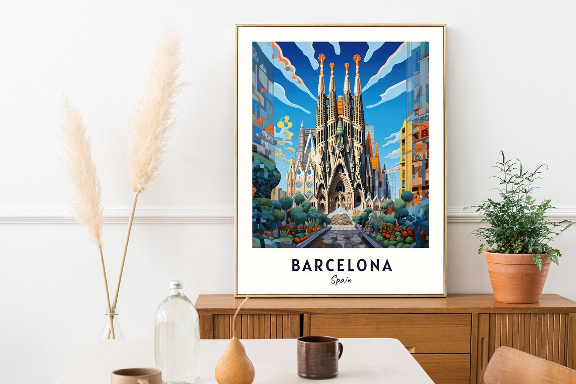 Barcelona Spain Travel Poster, City Poster Print - Image 2