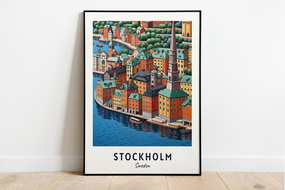 Gamla Stan Old Town Travel Print Wall Art Stockholm Sweden City Print Gamla Stan Old Town Travel Gift Gamla Stan Old Town Poster