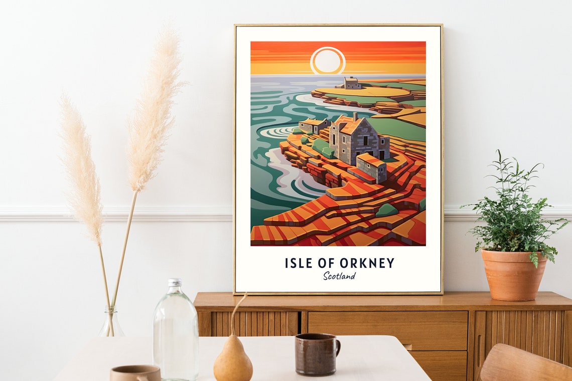 Skara Brae Travel Print Wall Art Isle Of Orkney Scotland City Print Skara Brae Travel Gift Skara Brae Poster - Image 2