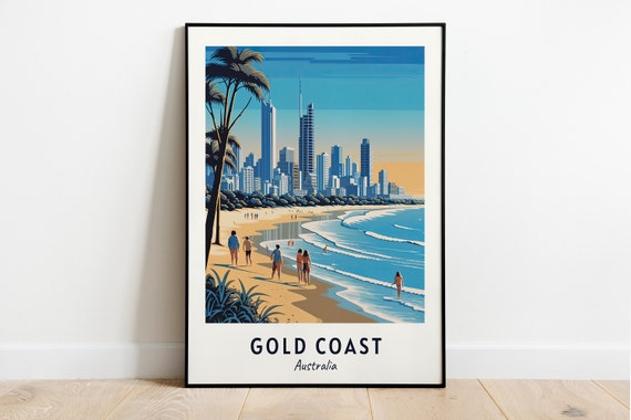 Gold Coast Australia Travel Poster, City Print