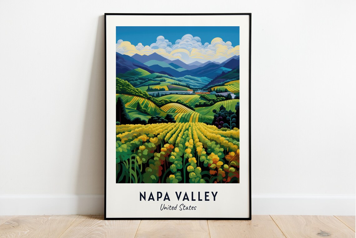 Napa Valley United States Travel Poster, City Print