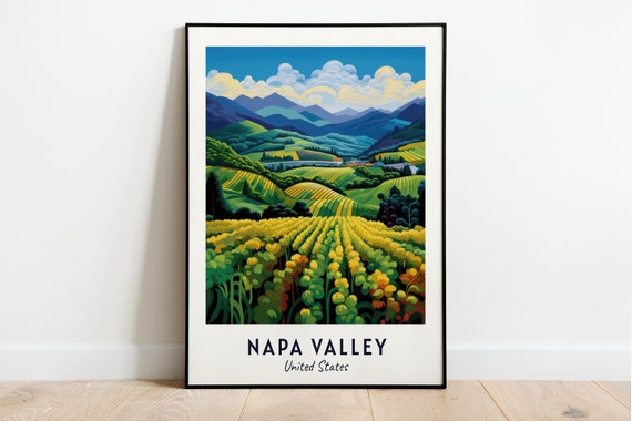 Napa Valley United States Travel Poster, City Print