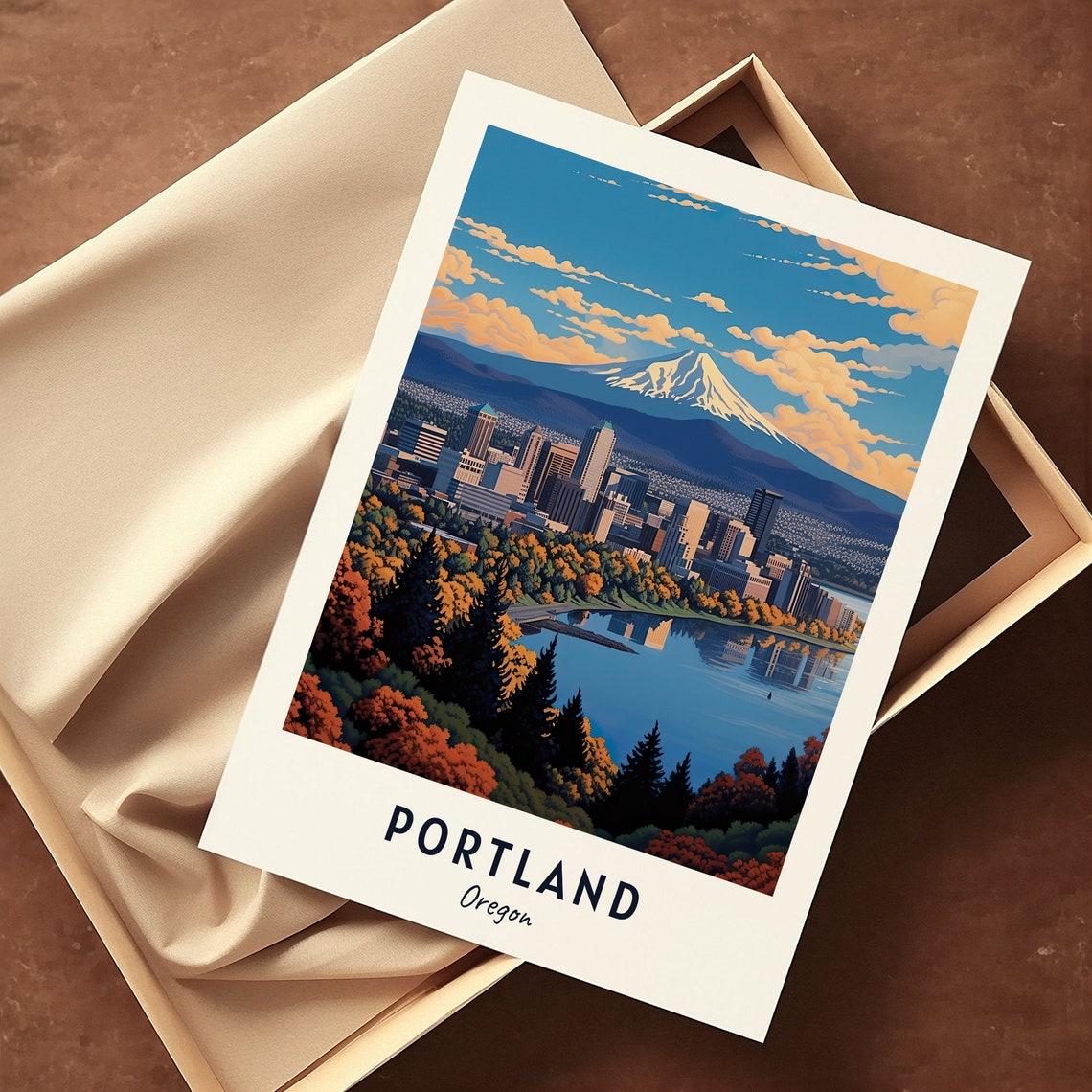 Portland City Print Portland Travel Poster Oregon Travel Gift Portland Oregon Poster Portland Gift - Image 3