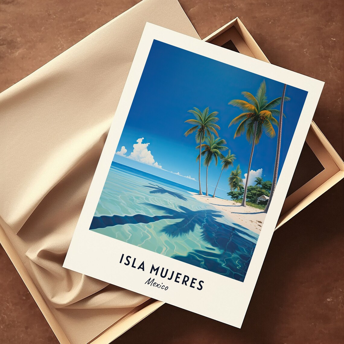 Isla Mujeres Mexico Palm Beach Turquoise Water Tropical Travel Poster - Image 3