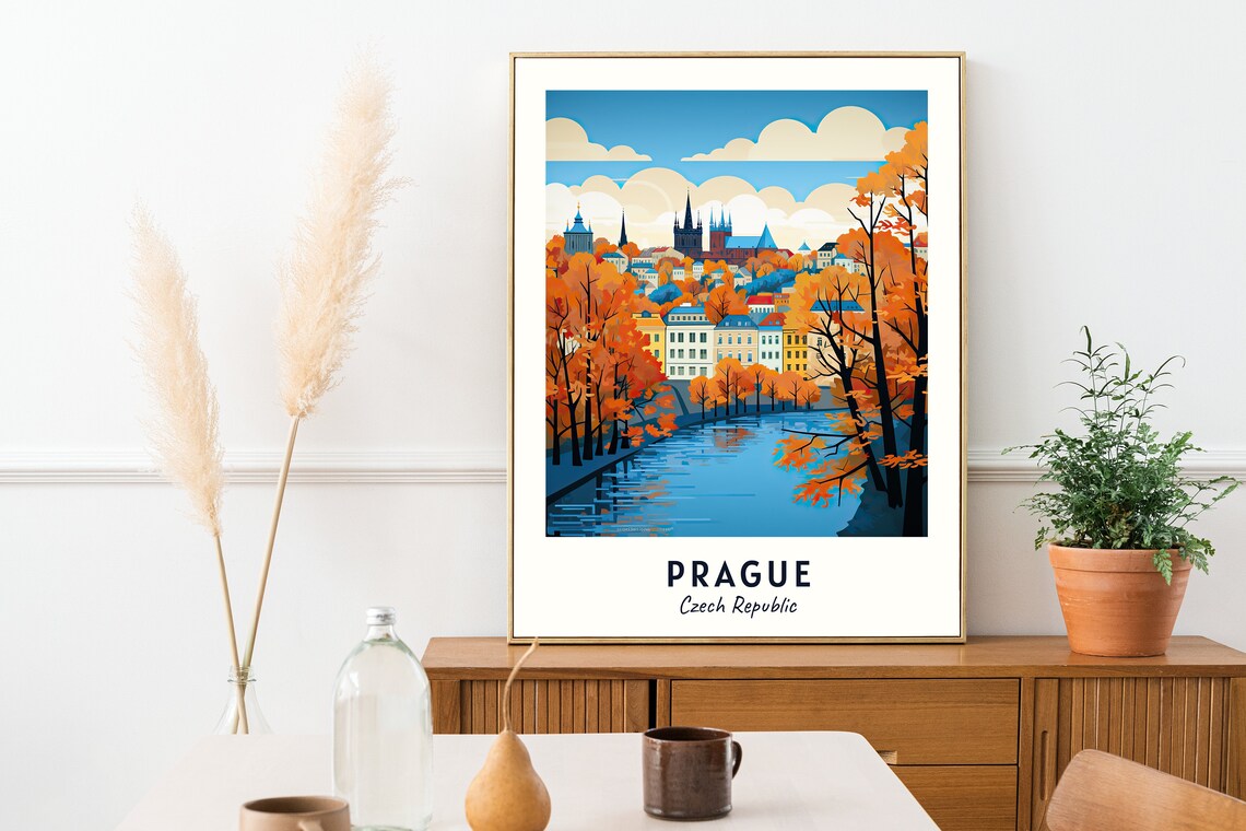 Prague Travel Print Wall Art Prague Czech Republic City Print Prague Travel Gift Prague City Poster Travel Gift - Image 2