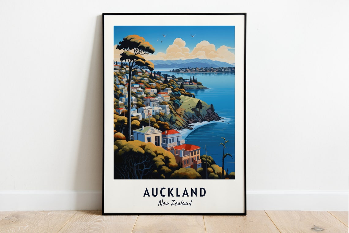 Auckland Travel Print Wall Art Auckland New Zealand City Print Auckland Travel Gift Auckland City Poster Travel Gift