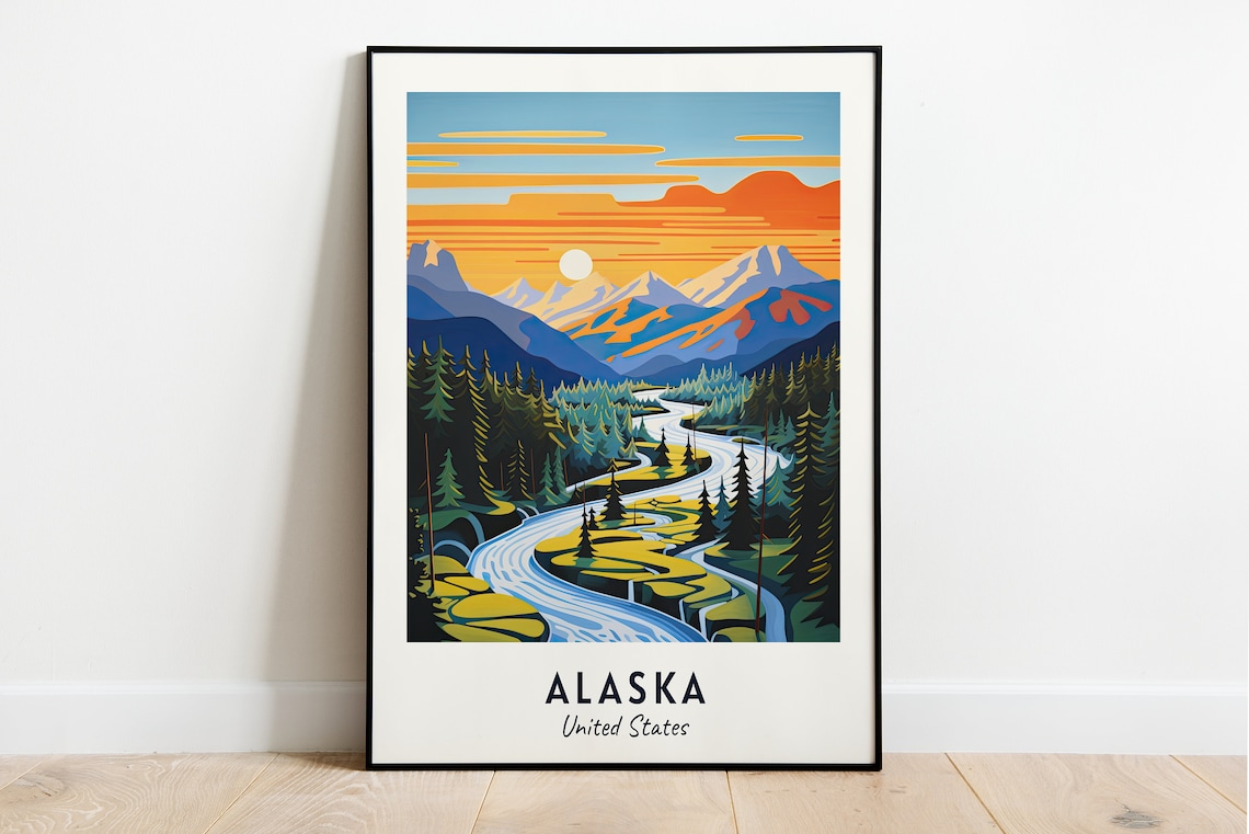 Alaska Travel Poster, United States City View