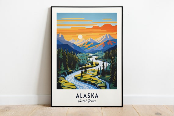 Alaska Travel Poster, United States City View