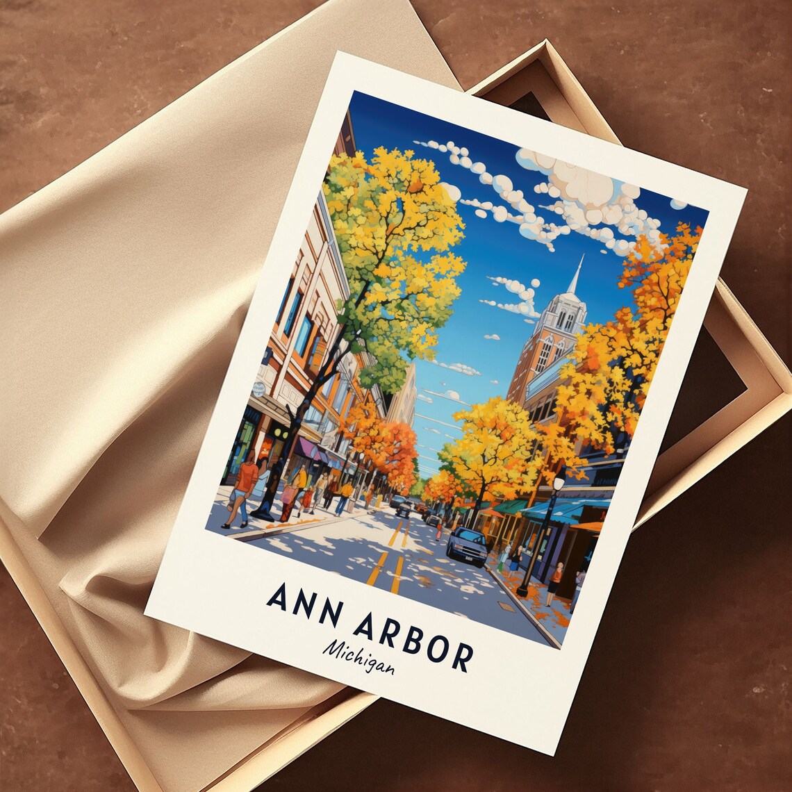 Ann Arbor Michigan Travel Poster, City Print - Image 3