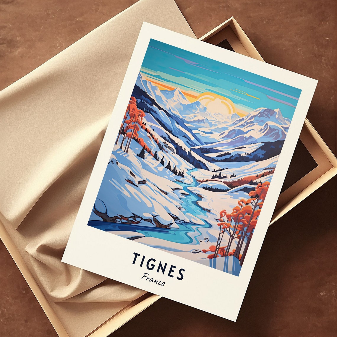 Tignes France Travel Print Wall Art Tignes France City Print Tignes France Travel Gift Tignes France Poster - Image 3