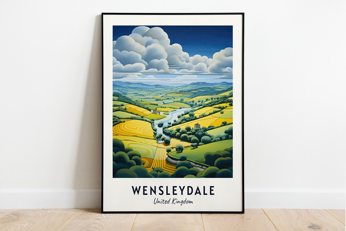 Wensleydale United Kingdom Travel Poster, City Print