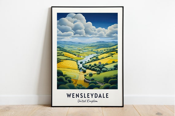 Wensleydale United Kingdom Travel Poster, City Print