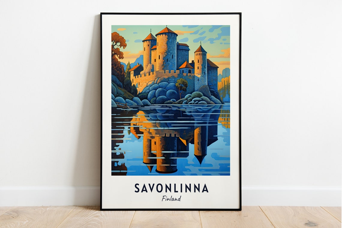 Olavinlinna Castle Reflected in Calm Water Savonlinna Finland Poster