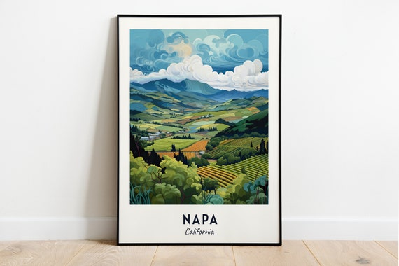 Napa Travel Poster, California City Travel Print