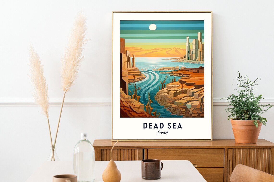 Dead Sea Scrolls Travel Poster, Dead Sea Israel - Image 2
