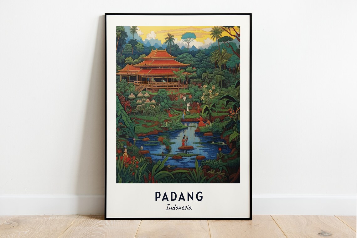 Padang Indonesia Minangkabau House In Tropical Garden Poster