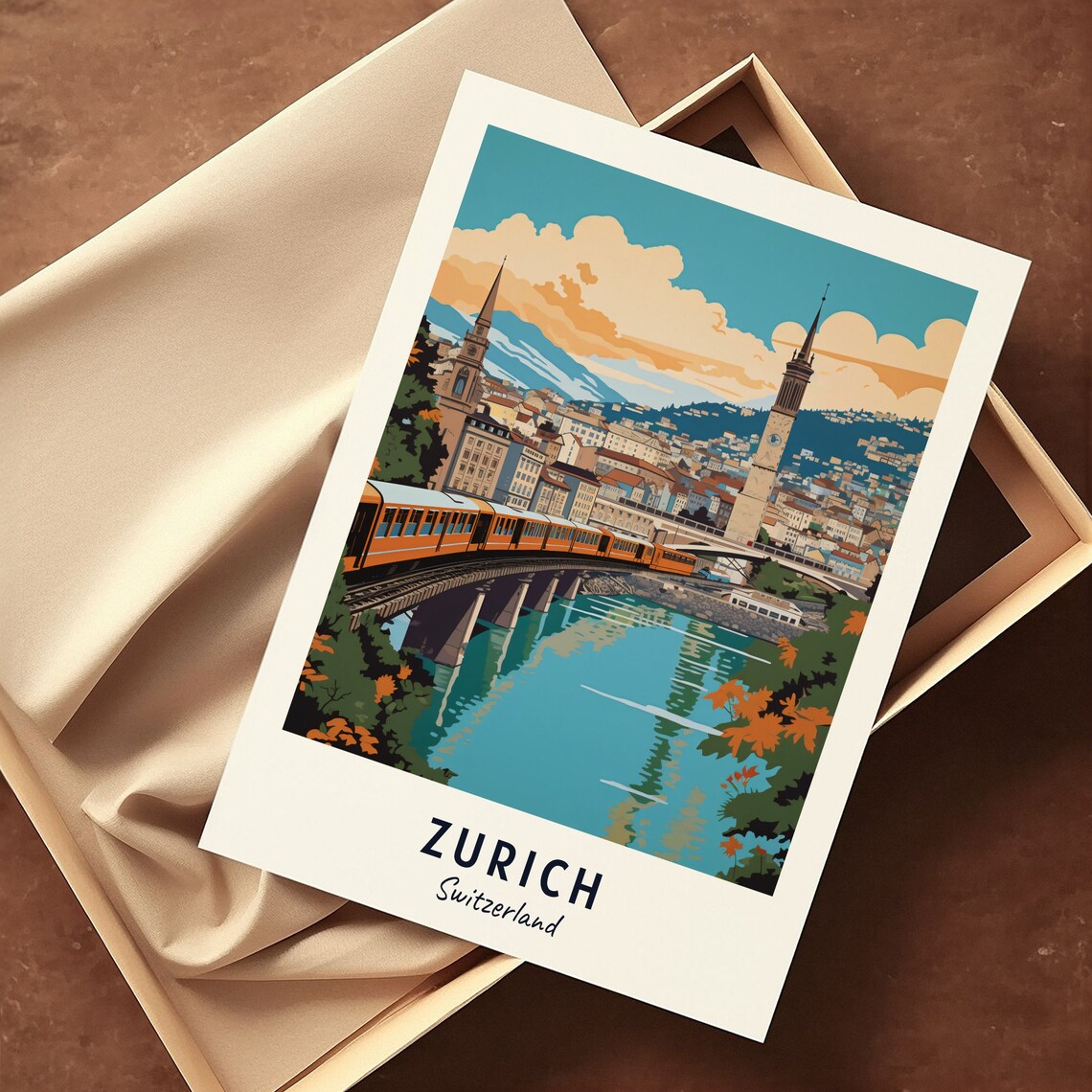 Zurich Switzerland Travel Poster, City Gift - Image 3