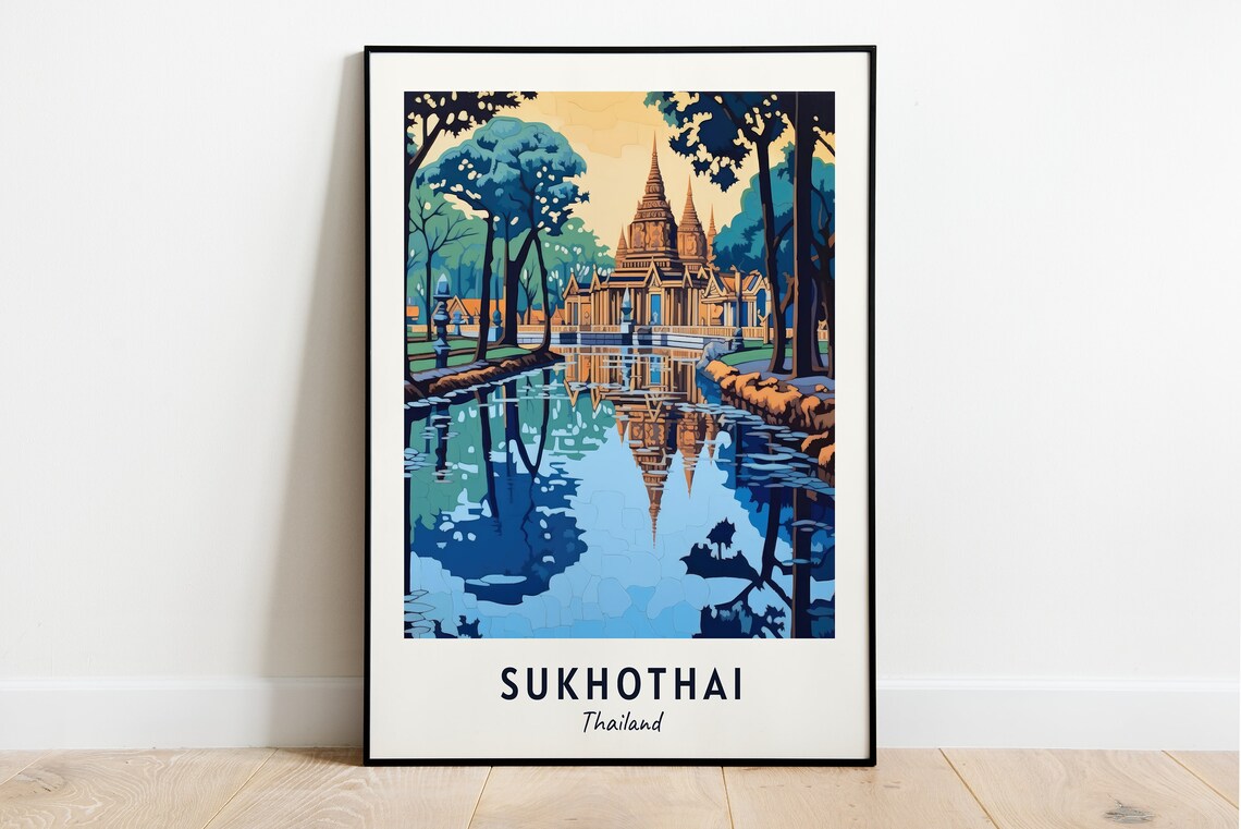 Sukhothai Historical Park, Thailand Travel Poster