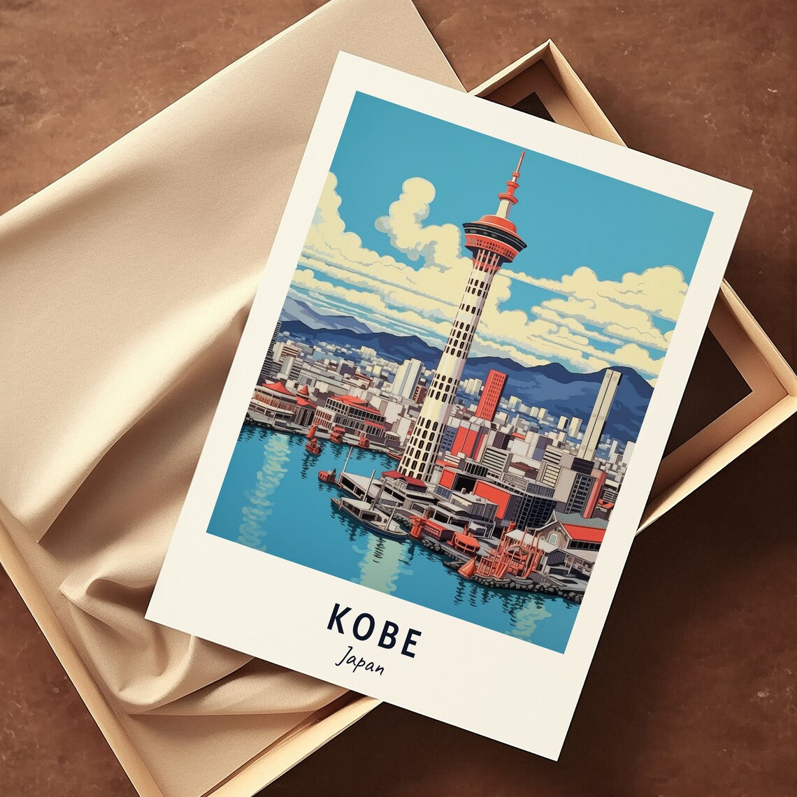 Kobe Port Tower Travel Poster, Japan City View - Image 3
