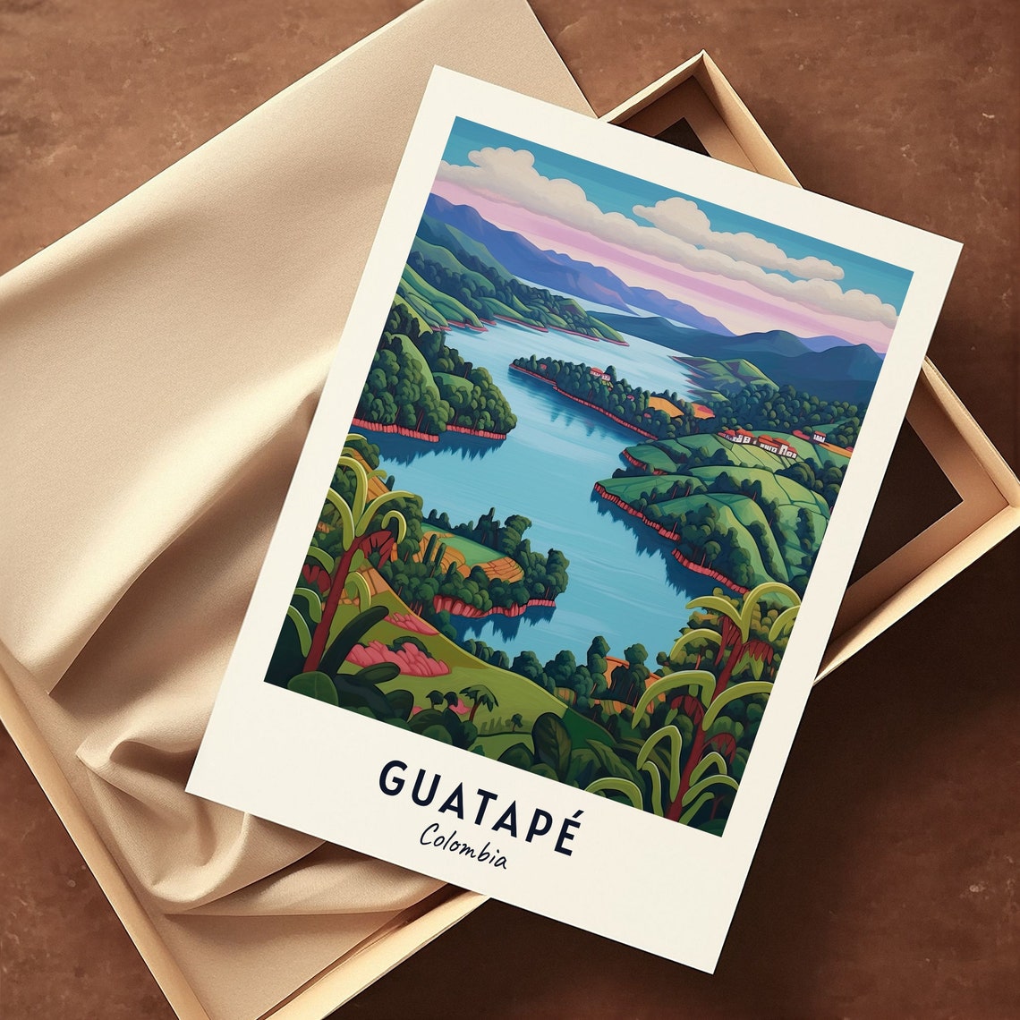Guatap Reservoir Travel Print Wall Art Guatap Colombia City Print Guatap Reservoir Travel Gift Guatap Reservoir Poster - Image 3