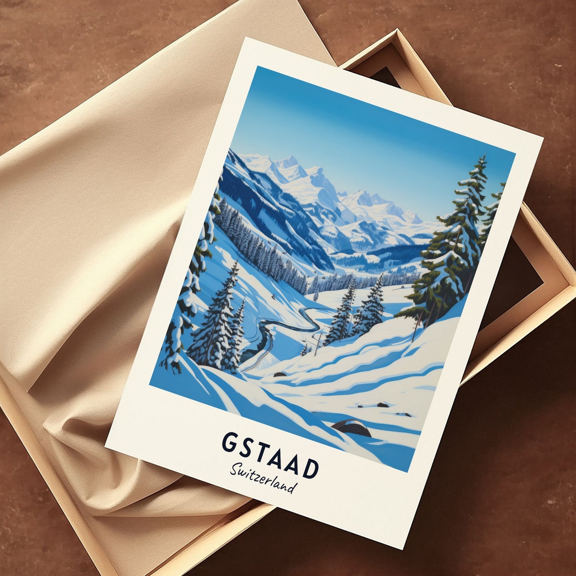 Gstaad Switzerland Travel Print Wall Art Gstaad Switzerland City Print Gstaad Switzerland Travel Gift Gstaad Switzerland Poster - Image 3