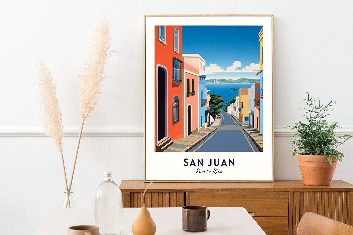 Old San Juan Travel Poster, Puerto Rico City Print - Image 2