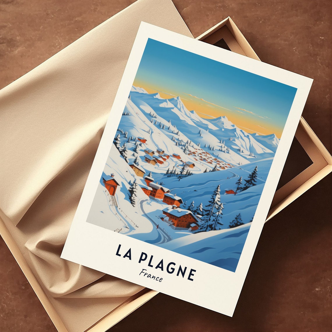La Plagne France Travel Print Wall Art La Plagne France City Print La Plagne France Travel Gift La Plagne France Poster Travel Gift - Image 3