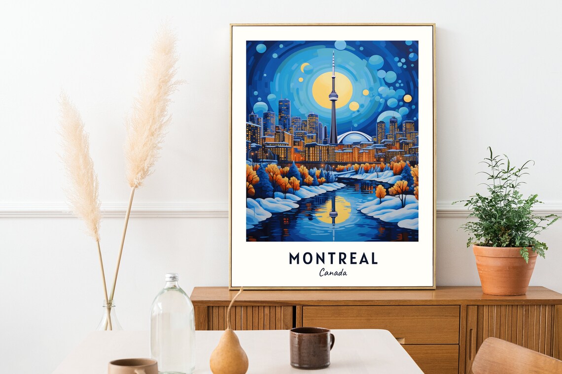 Montreal Travel Print Wall Art Montreal Canada City Print Montreal Travel Gift Montreal City Poster Travel Gift - Image 2