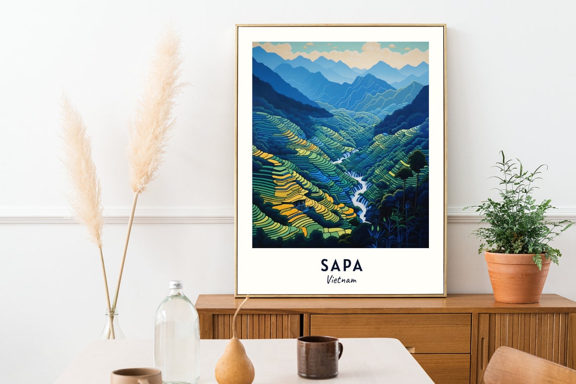 Fansipan Mountain Travel Print Wall Art Sapa Vietnam City Print Fansipan Mountain Travel Gift Fansipan Mountain Poster Travel Gift - Image 2
