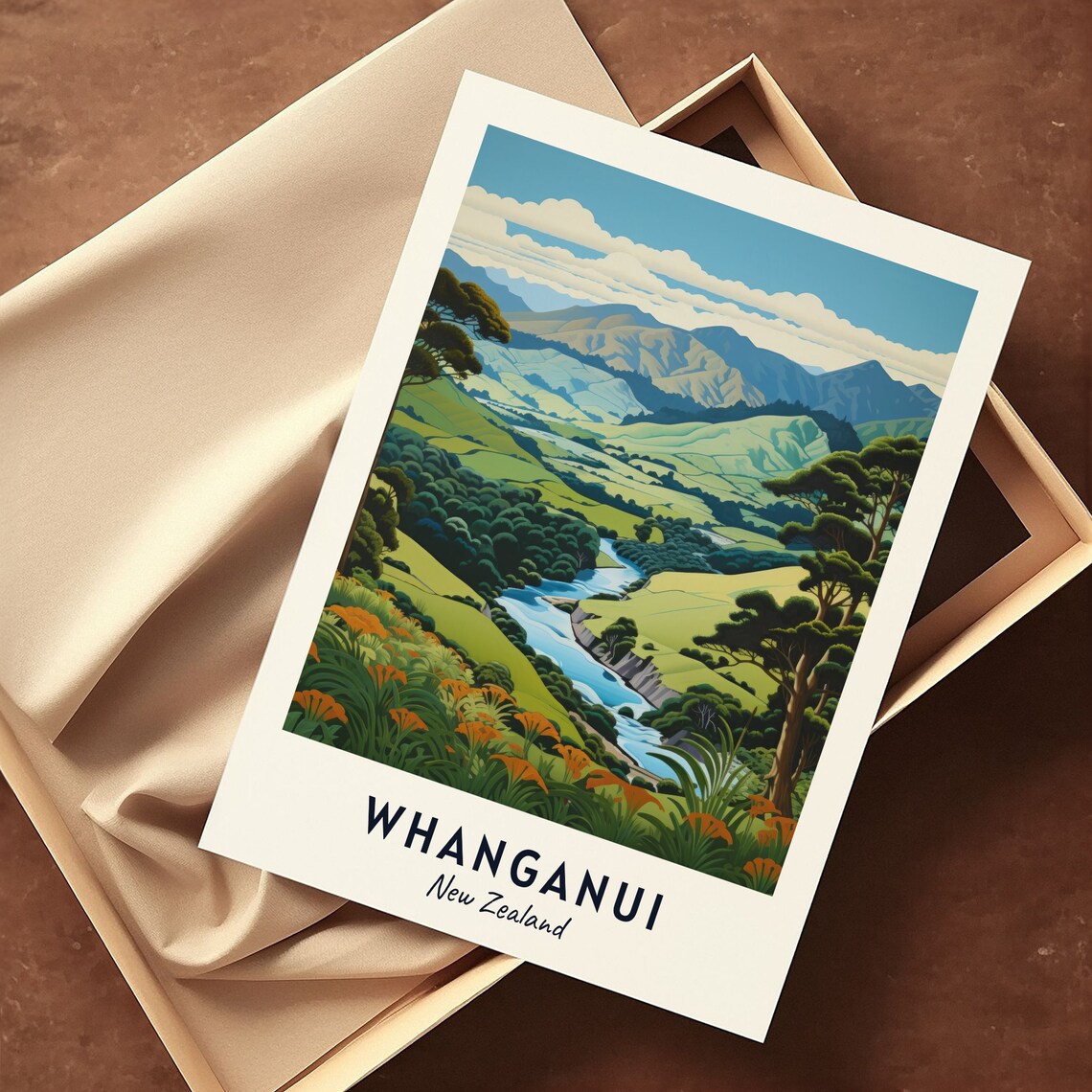 Whanganui New Zealand Travel Poster, City View - Image 3