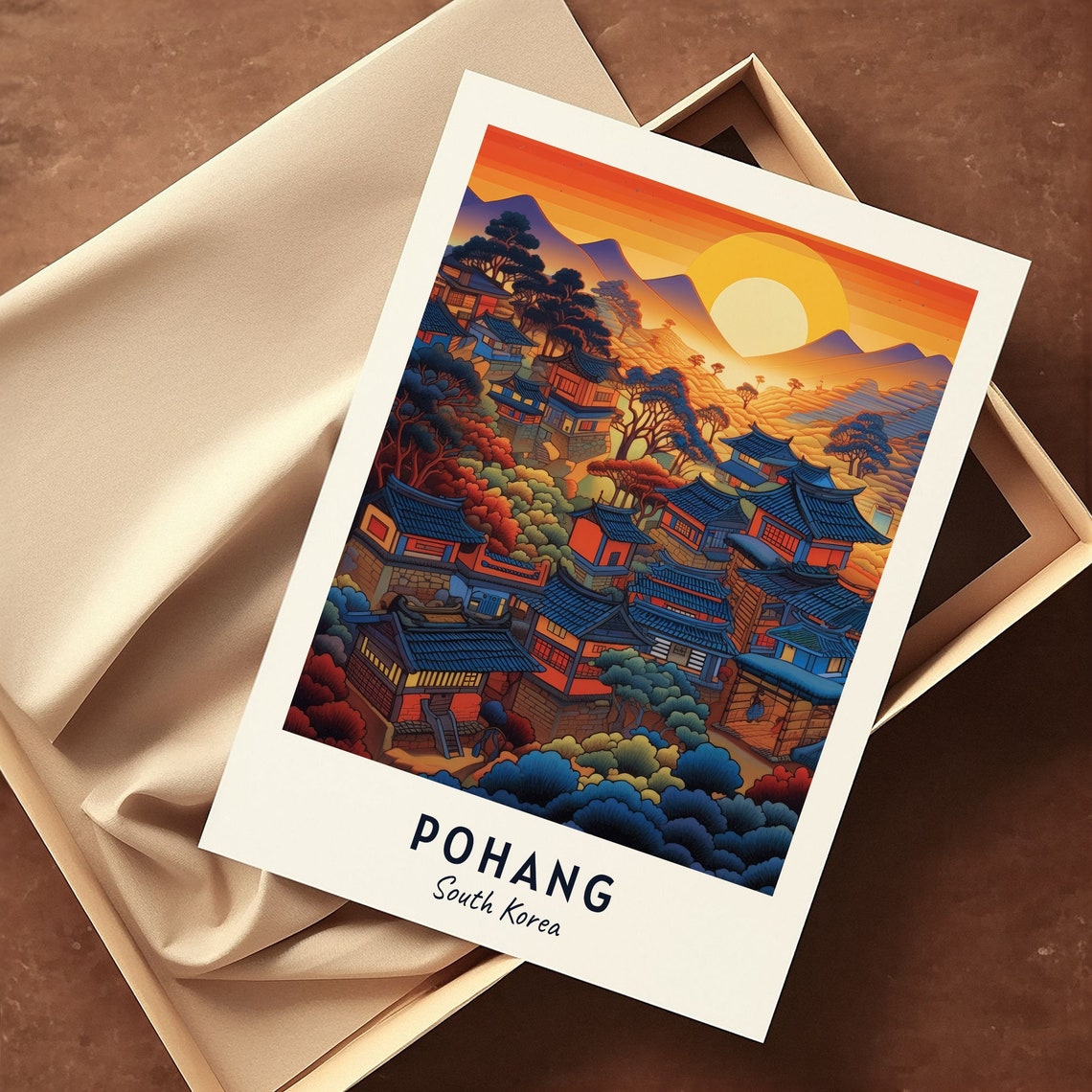 Homigot Sunrise Square Travel Print Wall Art Pohang South Korea City Print Homigot Sunrise Square Travel Gift - Image 3