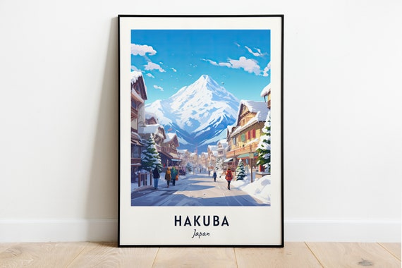 Hakuba Travel Print Japan Ski Resort Poster Ski Art Hakuba Ski Wall Art Alpine Decor