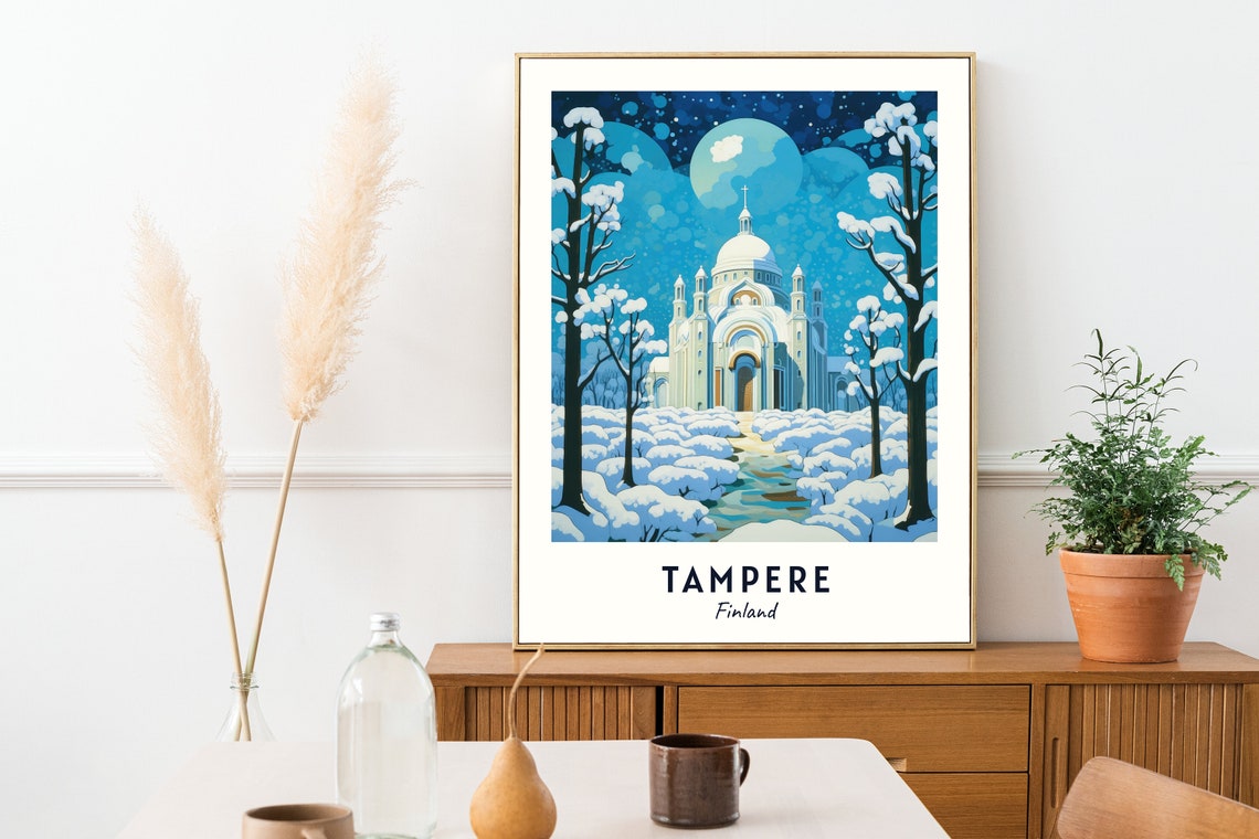 Tampere Cathedral Travel Print Wall Art Tampere Finland City Print Tampere Cathedral Travel Gift Tampere Cathedral Poster Travel Gift - Image 2