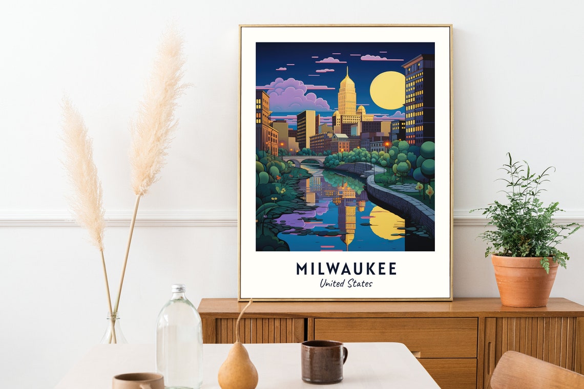 Milwaukee United States Travel Print Wall Art Milwaukee United States City Print Milwaukee United States Travel Gift Milwaukee - Image 2