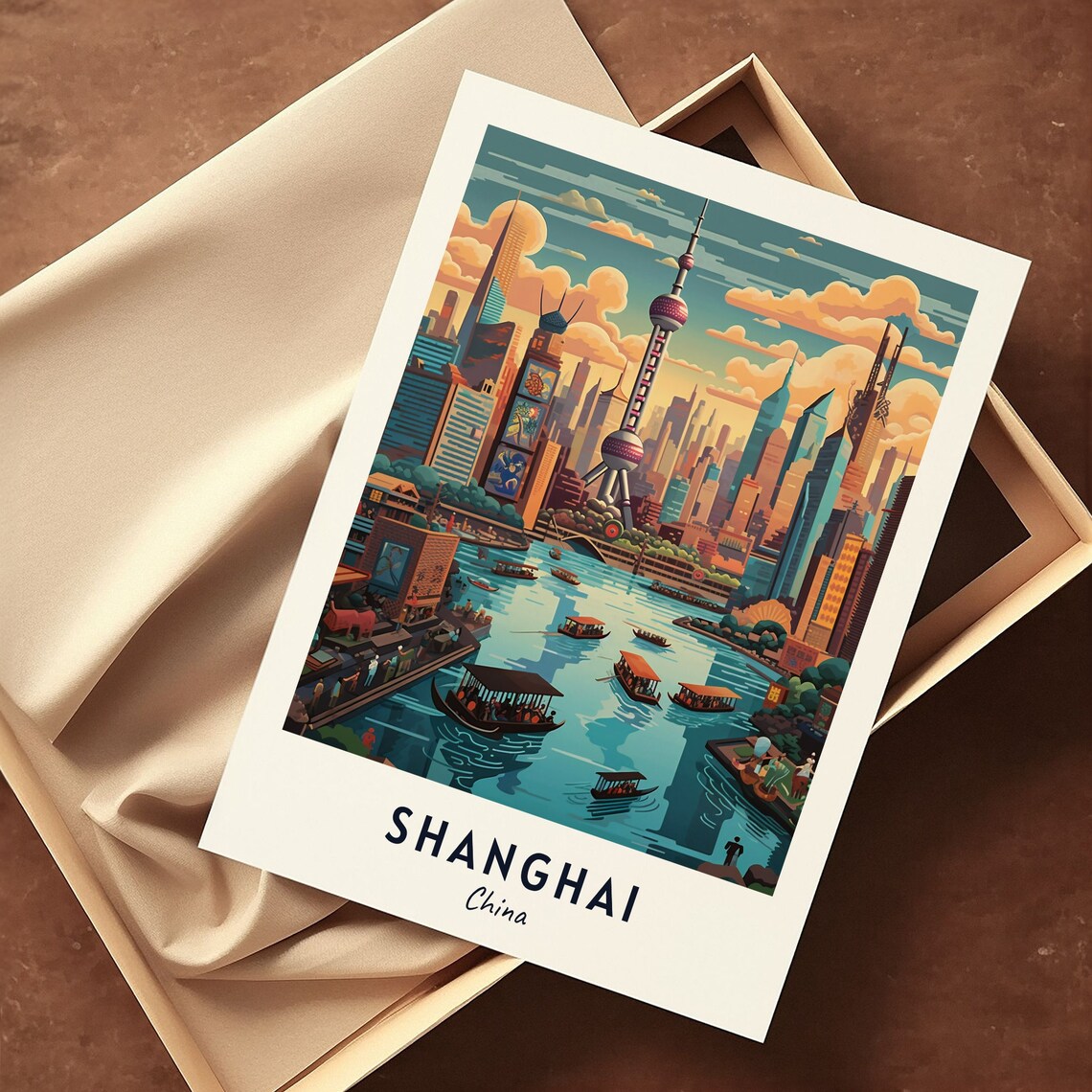 Shanghai Travel Poster, China City Wall Art - Image 3
