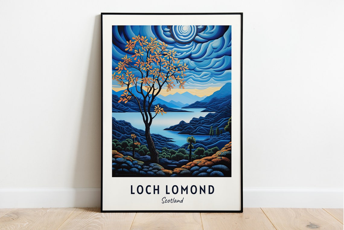 Loch Lomond And The Trossachs National Park Travel Print Wall Art Loch Lomond Scotland City Print Travel Gift