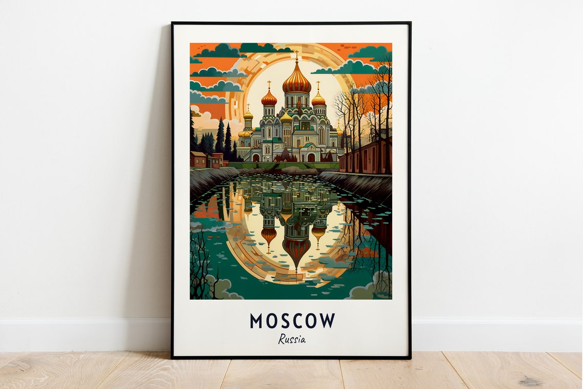 Moscow Travel Print Wall Art Moscow Russia City Print Moscow Travel Gift Moscow City Poster Travel Gift Wall Art