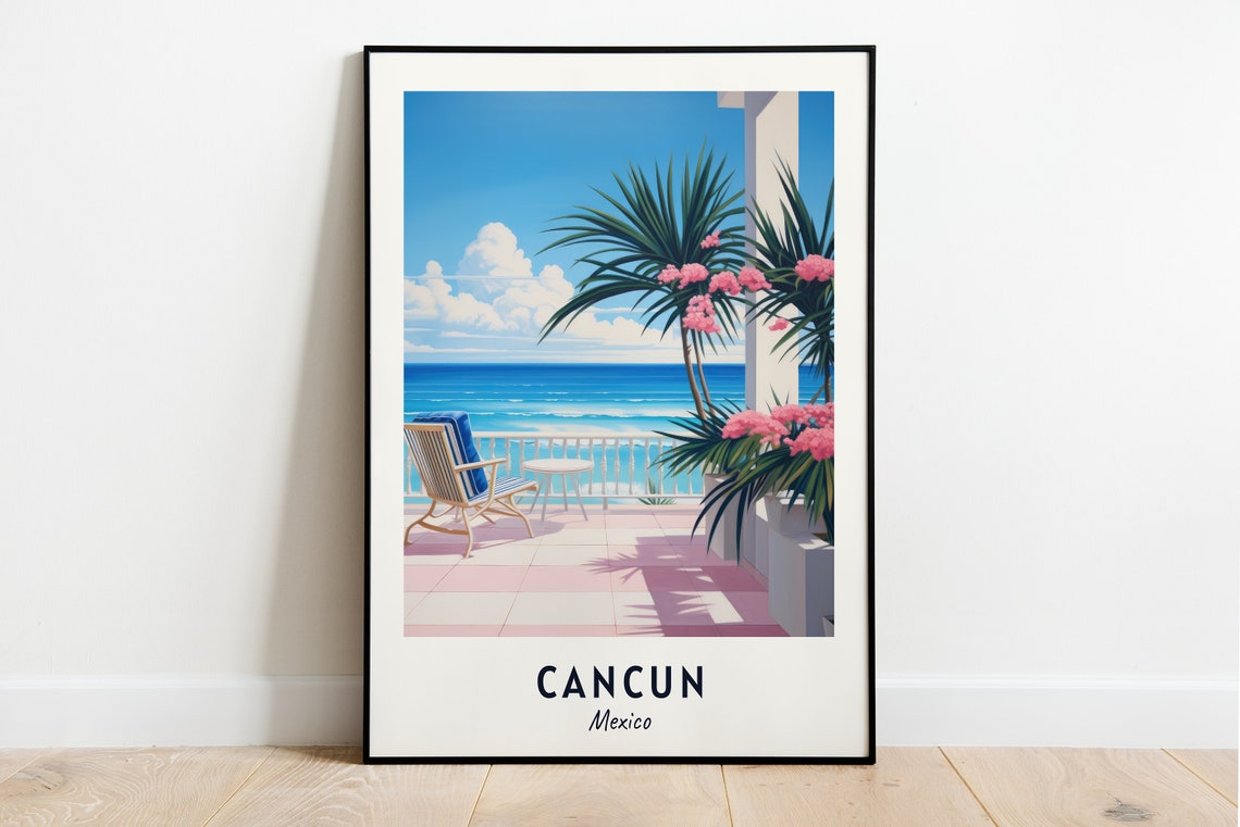 Cancun Mexico Travel Print, City Poster